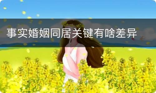 事实婚姻同居关键有啥差异