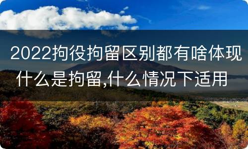 2022拘役拘留区别都有啥体现 什么是拘留,什么情况下适用拘留