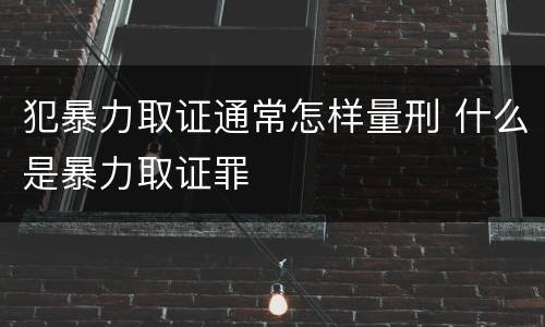 犯暴力取证通常怎样量刑 什么是暴力取证罪