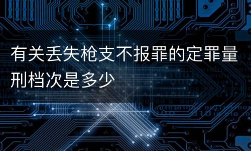 有关丢失枪支不报罪的定罪量刑档次是多少