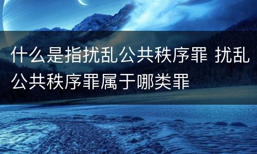 什么是指扰乱公共秩序罪 扰乱公共秩序罪属于哪类罪