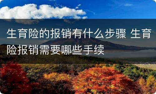 生育险的报销有什么步骤 生育险报销需要哪些手续