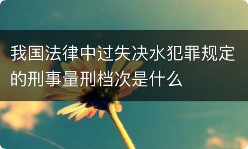 我国法律中过失决水犯罪规定的刑事量刑档次是什么