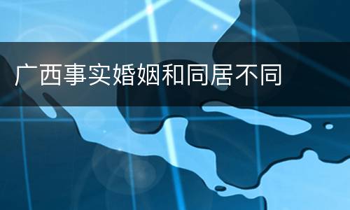 广西事实婚姻和同居不同
