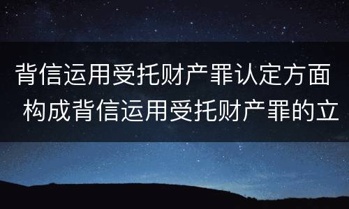 背信运用受托财产罪认定方面 构成背信运用受托财产罪的立案标准是