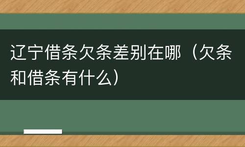 辽宁借条欠条差别在哪（欠条和借条有什么）