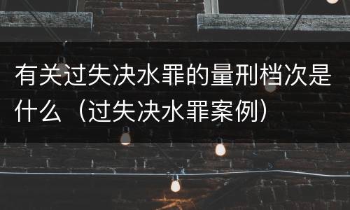 有关过失决水罪的量刑档次是什么（过失决水罪案例）