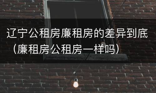 辽宁公租房廉租房的差异到底（廉租房公租房一样吗）