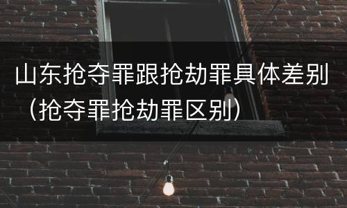山东抢夺罪跟抢劫罪具体差别（抢夺罪抢劫罪区别）