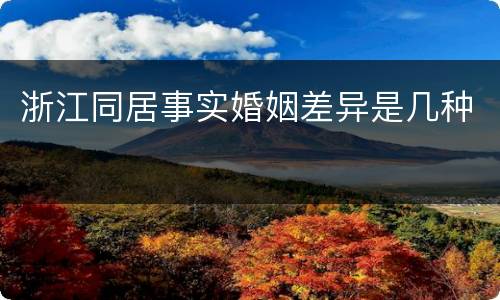 浙江同居事实婚姻差异是几种