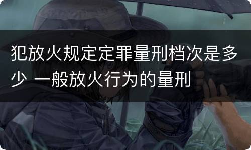 犯放火规定定罪量刑档次是多少 一般放火行为的量刑