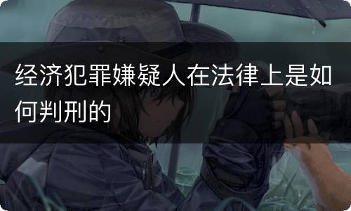 经济犯罪嫌疑人在法律上是如何判刑的