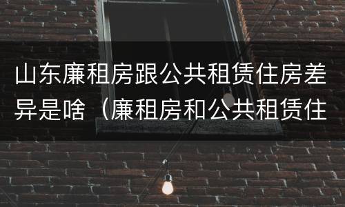 山东廉租房跟公共租赁住房差异是啥（廉租房和公共租赁住房的区别）