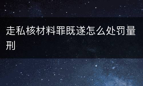 走私核材料罪既遂怎么处罚量刑