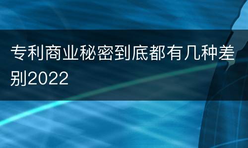 专利商业秘密到底都有几种差别2022
