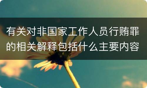 有关对非国家工作人员行贿罪的相关解释包括什么主要内容