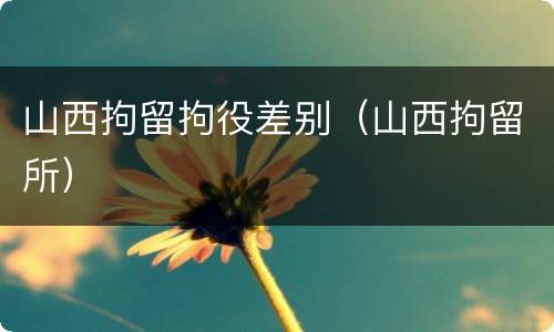 山西拘留拘役差别（山西拘留所）