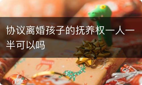 协议离婚孩子的抚养权一人一半可以吗