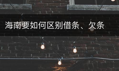 海南要如何区别借条、欠条