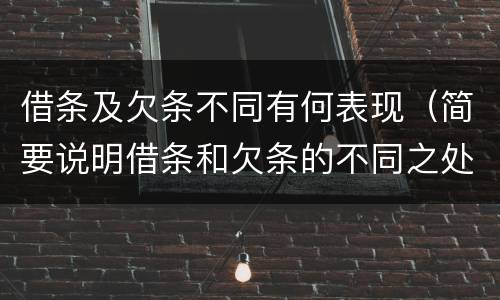 借条及欠条不同有何表现（简要说明借条和欠条的不同之处）