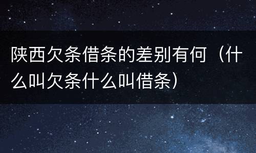 陕西欠条借条的差别有何（什么叫欠条什么叫借条）