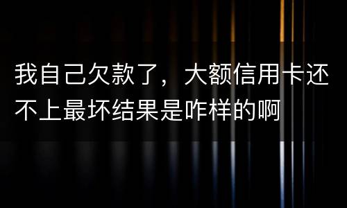 我自己欠款了，大额信用卡还不上最坏结果是咋样的啊