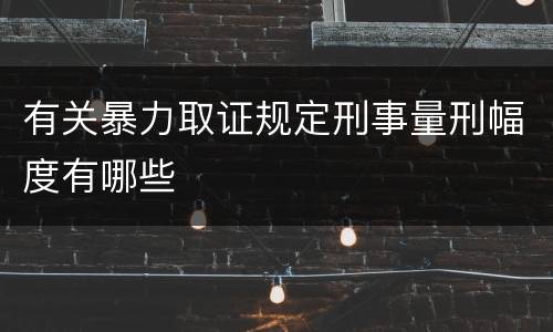 有关暴力取证规定刑事量刑幅度有哪些