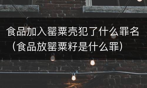 食品加入罂粟壳犯了什么罪名（食品放罂粟籽是什么罪）