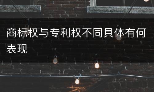 商标权与专利权不同具体有何表现