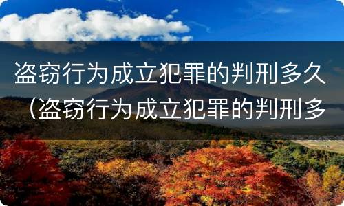 盗窃行为成立犯罪的判刑多久（盗窃行为成立犯罪的判刑多久执行）