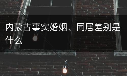 内蒙古事实婚姻、同居差别是什么