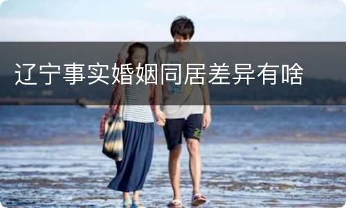 辽宁事实婚姻同居差异有啥