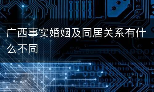 广西事实婚姻及同居关系有什么不同