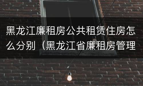黑龙江廉租房公共租赁住房怎么分别（黑龙江省廉租房管理办法）