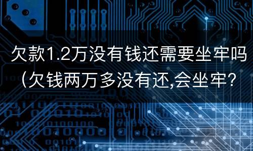 欠款1.2万没有钱还需要坐牢吗（欠钱两万多没有还,会坐牢?）
