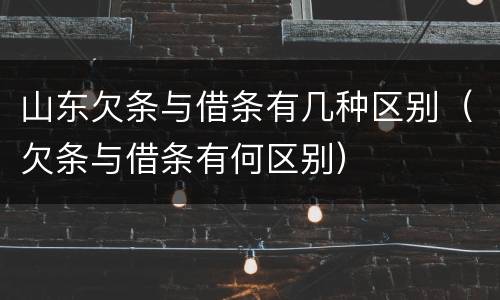 山东欠条与借条有几种区别（欠条与借条有何区别）