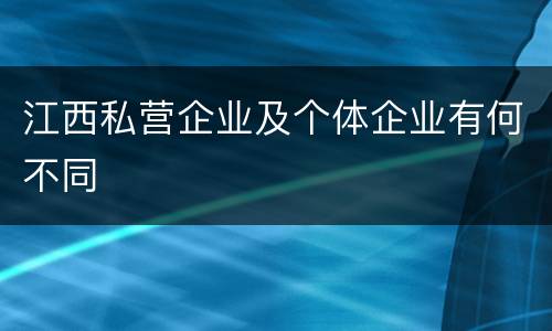 江西私营企业及个体企业有何不同