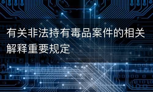 有关非法持有毒品案件的相关解释重要规定