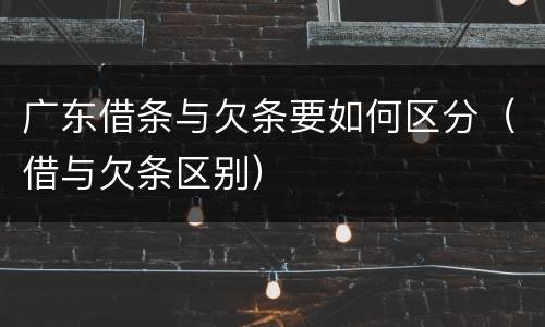广东借条与欠条要如何区分（借与欠条区别）