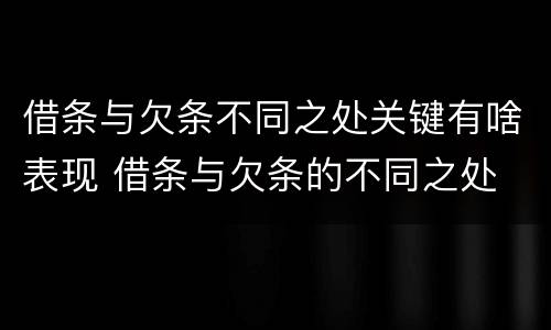 借条与欠条不同之处关键有啥表现 借条与欠条的不同之处