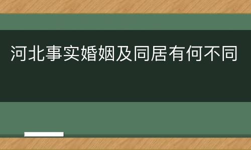 河北事实婚姻及同居有何不同