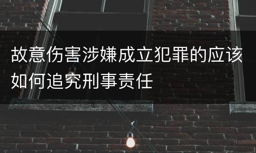 故意伤害涉嫌成立犯罪的应该如何追究刑事责任