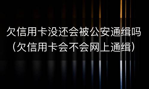 欠信用卡没还会被公安通缉吗（欠信用卡会不会网上通缉）