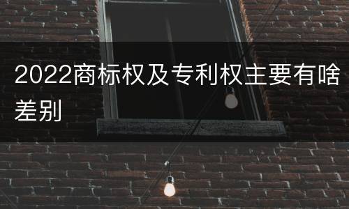 2022商标权及专利权主要有啥差别