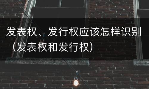 发表权、发行权应该怎样识别（发表权和发行权）