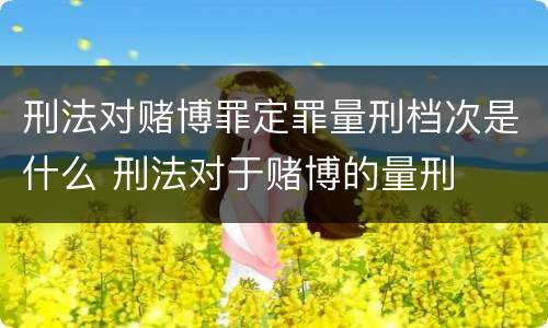 刑法对赌博罪定罪量刑档次是什么 刑法对于赌博的量刑