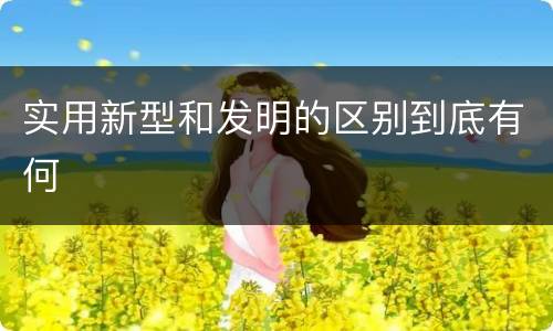 实用新型和发明的区别到底有何