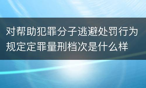 对帮助犯罪分子逃避处罚行为规定定罪量刑档次是什么样