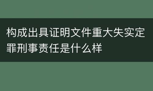 构成出具证明文件重大失实定罪刑事责任是什么样