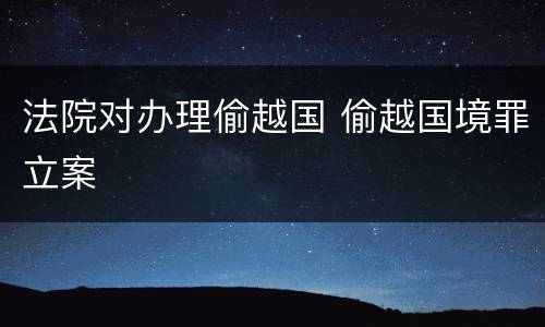 法院对办理偷越国 偷越国境罪立案